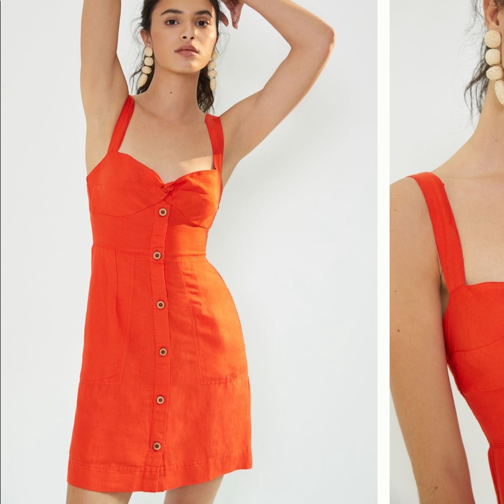 Anthropologie mauve twist front mini dress